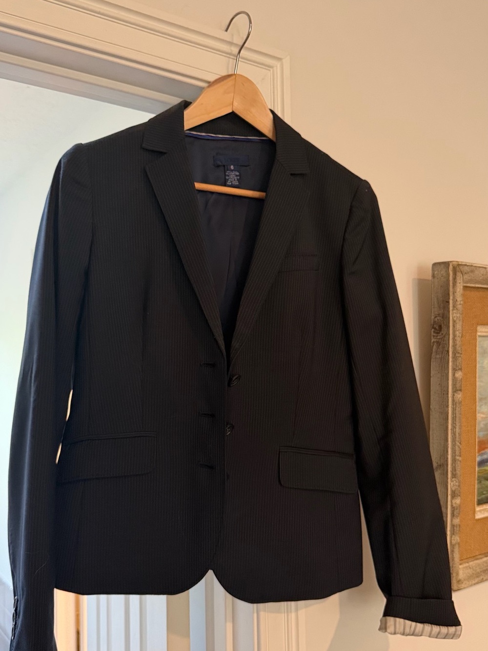 J. Crew Black Pinstripe Women's Blazer